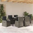 Afuera Living Contemporary 7 Piece Poly Rattan Garden Dining Set in Gray