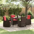 Afuera Living 5 Piece Poly Rattan Garden Dining Set in Brown