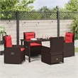 Afuera Living 5 Piece Poly Rattan Garden Dining Set in Brown
