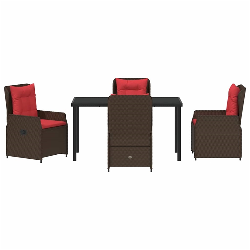 Afuera Living 5 Piece Poly Rattan Garden Dining Set in Brown