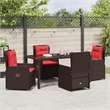 Afuera Living 5 Piece Poly Rattan Garden Dining Set in Brown