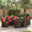 Afuera Living 7 Piece Poly Rattan Garden Dining Set in Brown