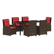 Afuera Living 7 Piece Poly Rattan Garden Dining Set in Brown
