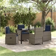 Afuera Living Contemporary 5 Piece Poly Rattan Garden Dining Set in Gray