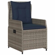 Afuera Living Contemporary 5 Piece Poly Rattan Garden Dining Set in Gray