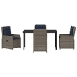 Afuera Living Contemporary 5 Piece Poly Rattan Garden Dining Set in Gray