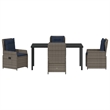 Afuera Living Contemporary 5 Piece Poly Rattan Garden Dining Set in Gray