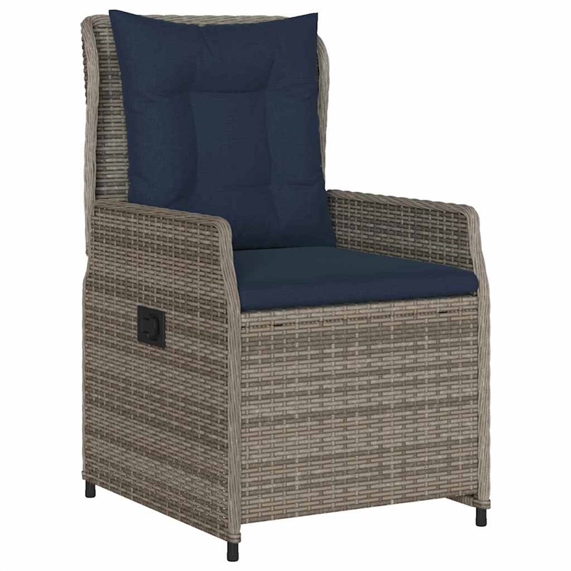 Afuera Living Contemporary 7 Piece Poly Rattan Garden Dining Set in Gray