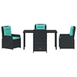 Afuera Living 5 Piece Poly Rattan Garden Dining Set in Black