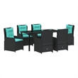 Afuera Living 7 Piece Poly Rattan Garden Dining Set in Black
