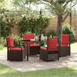 Afuera Living 5 Piece Poly Rattan Garden Dining Set in Brown