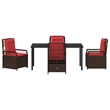 Afuera Living 5 Piece Poly Rattan Garden Dining Set in Brown