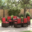 Afuera Living 7 Piece Poly Rattan Garden Dining Set in Brown
