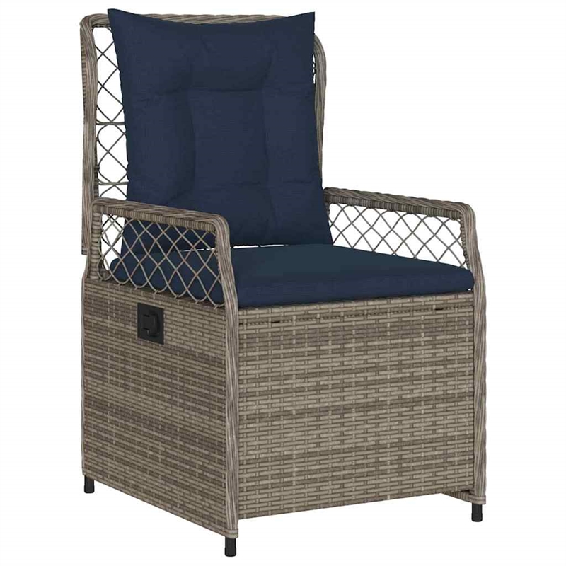 Afuera Living Contemporary 7 Piece Poly Rattan Garden Dining Set in Gray
