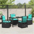 Afuera Living 5 Piece Poly Rattan Garden Dining Set in Black