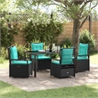 Afuera Living 5 Piece Poly Rattan Garden Dining Set in Black