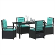 Afuera Living 5 Piece Poly Rattan Garden Dining Set in Black