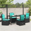 Afuera Living 5 Piece Poly Rattan Garden Dining Set in Black
