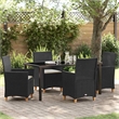 Afuera Living 5 Piece Poly Rattan Garden Dining Set in Black