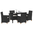 Afuera Living 5 Piece Poly Rattan Garden Dining Set in Black