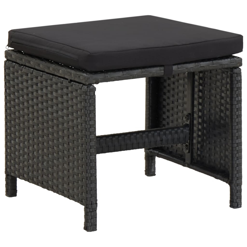 Afuera Living Contemporary 11 Piece Rattan Garden Dining Set in Black