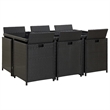 Afuera Living Contemporary 11 Piece Rattan Garden Dining Set in Black