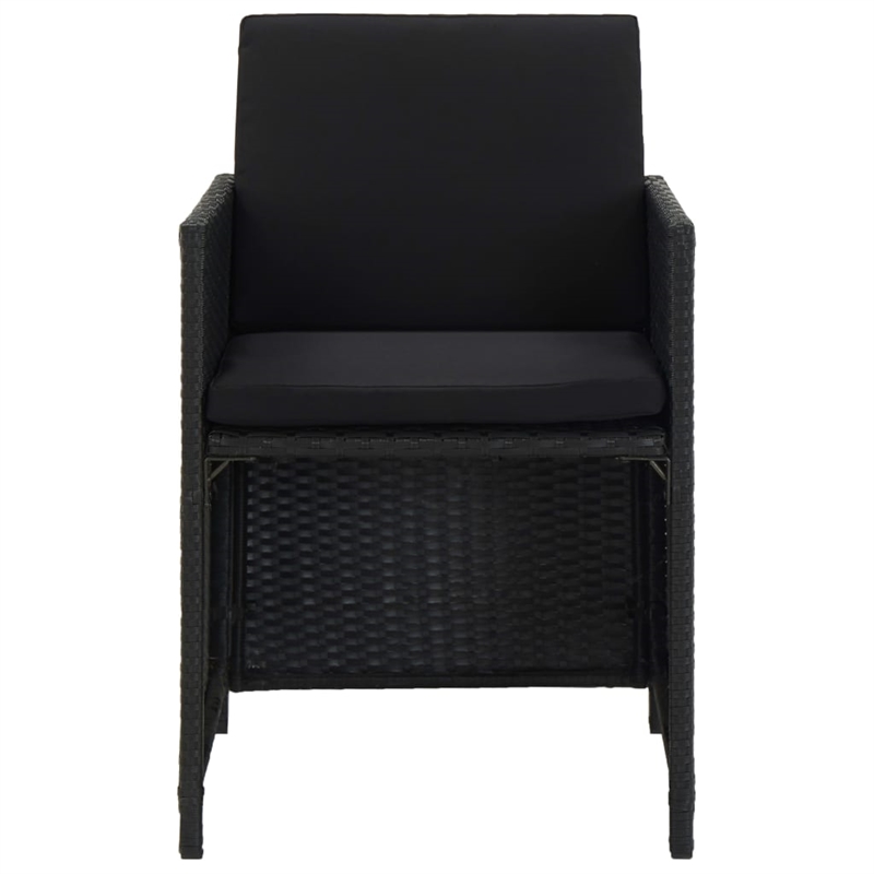 Afuera Living Contemporary 11 Piece Rattan Garden Dining Set in Black