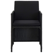 Afuera Living Contemporary 11 Piece Rattan Garden Dining Set in Black