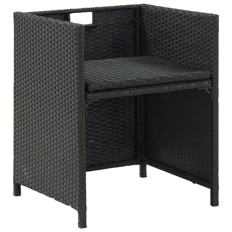 Afuera Living Contemporary 11 Piece Rattan Garden Dining Set in Black