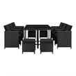Afuera Living Contemporary 11 Piece Rattan Garden Dining Set in Black