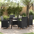 Afuera Living 5 Piece Poly Rattan Garden Dining Set in Black