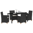 Afuera Living 5 Piece Poly Rattan Garden Dining Set in Black