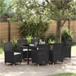 Afuera Living 7 Piece Poly Rattan Garden Dining Set in Black