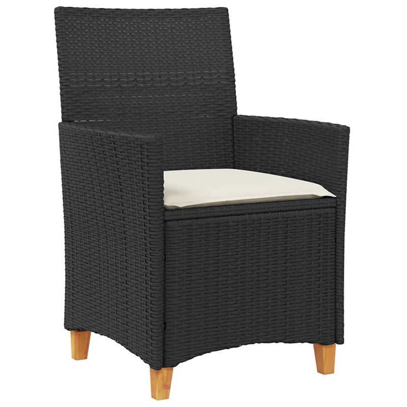 Afuera Living 7 Piece Poly Rattan Garden Dining Set in Black