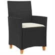 Afuera Living 7 Piece Poly Rattan Garden Dining Set in Black