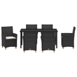 Afuera Living 7 Piece Poly Rattan Garden Dining Set in Black
