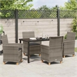 Afuera Living Contemporary 5 Piece Poly Rattan Garden Dining Set in Gray
