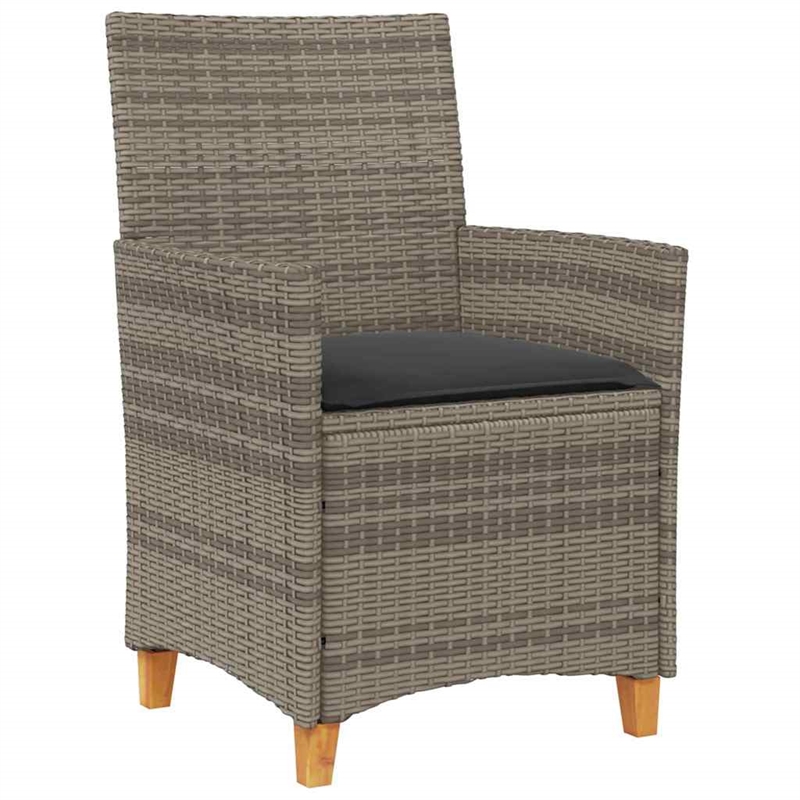 Afuera Living Contemporary 5 Piece Poly Rattan Garden Dining Set in Gray