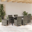 Afuera Living Contemporary 7 Piece Poly Rattan Garden Dining Set in Gray
