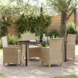Afuera Living 5 Piece Poly Rattan Garden Dining Set in Beige
