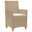 Afuera Living 5 Piece Poly Rattan Garden Dining Set in Beige