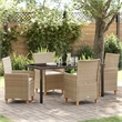 Afuera Living 5 Piece Poly Rattan Garden Dining Set in Beige