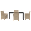 Afuera Living 5 Piece Poly Rattan Garden Dining Set in Beige