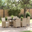Afuera Living 7 Piece Poly Rattan Garden Dining Set in Beige