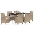 Afuera Living 7 Piece Poly Rattan Garden Dining Set in Beige