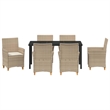 Afuera Living 7 Piece Poly Rattan Garden Dining Set in Beige