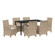 Afuera Living 7 Piece Poly Rattan Garden Dining Set in Beige