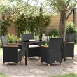 Afuera Living 5 Piece Poly Rattan Garden Dining Set in Black