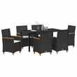 Afuera Living 7 Piece Poly Rattan Garden Dining Set in Black