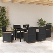 Afuera Living 7 Piece Poly Rattan Garden Dining Set in Black